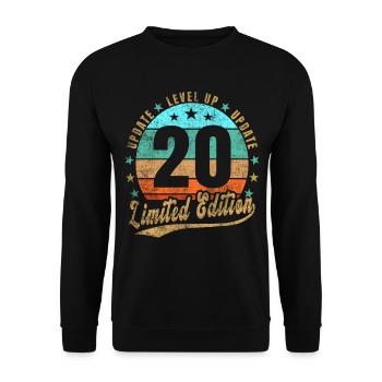Update Level Up 20 Years Limited Edition Retro - Unisex Sweatshirt - black - Front - Alina (178cm) & Michal (187cm)