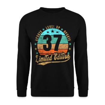 Update Level Up 37 Years Limited Edition Retro - Unisex Sweatshirt - black - Front - Alina (178cm) & Michal (187cm)