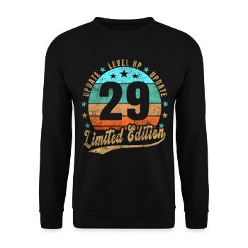 Update Level Up 29 Years Limited Edition Retro - Unisex Sweatshirt - black - Front - Alina (178cm) & Michal (187cm)