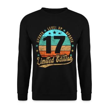 Mise à jour Level Up 17 Ans Édition Limitée Rétro - Sweat-shirt Unisexe - noir - Devant - Alina (178cm) & Michal (187cm)