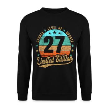 Mise à jour Level Up 27 Ans Édition Limitée Rétro - Sweat-shirt Unisexe - noir - Devant - Alina (178cm) & Michal (187cm)