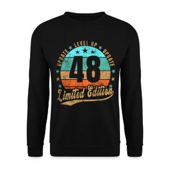Update Level Up 48 Years Limited Edition Retro - Unisex Sweatshirt - black - Front - Alina (178cm) & Michal (187cm)