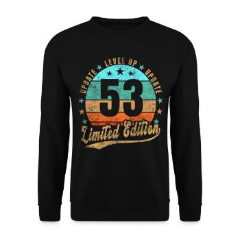 Update Level Up 53 Years Limited Edition Retro - Unisex Sweatshirt - black - Front - Alina (178cm) & Michal (187cm)