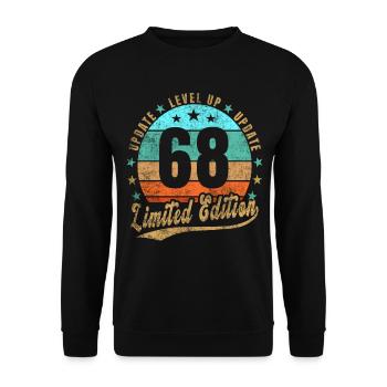 Mise à jour Level Up 68 Years Limited Edition Retro - Sweat-shirt Unisexe - noir - Devant - Alina (178cm) & Michal (187cm)