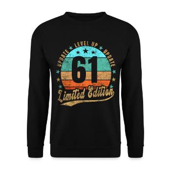 Update Level Up 61 Years Limited Edition Retro - Unisex Sweatshirt - black - Front - Alina (178cm) & Michal (187cm)
