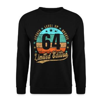 Update Level Up 64 Years Limited Edition Retro - Unisex Sweatshirt - black - Front - Alina (178cm) & Michal (187cm)