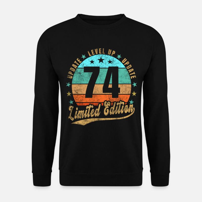 Mise à jour Level Up 74 Ans Édition Limitée Rétro - Sweat-shirt Unisexe - noir