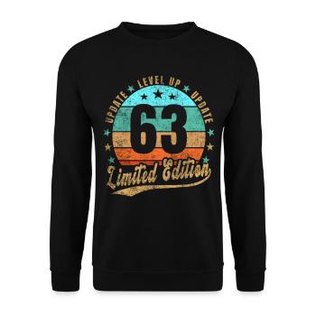Update Level Up 63 Years Limited Edition Retro - Unisex Sweatshirt - black - Front - Alina (178cm) & Michal (187cm)