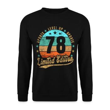 Update Level Up 78 Years Limited Edition Retro - Unisex Sweatshirt - black - Front - Alina (178cm) & Michal (187cm)