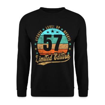 Update Level Up 57 Years Limited Edition Retro - Unisex Sweatshirt - black - Front - Alina (178cm) & Michal (187cm)