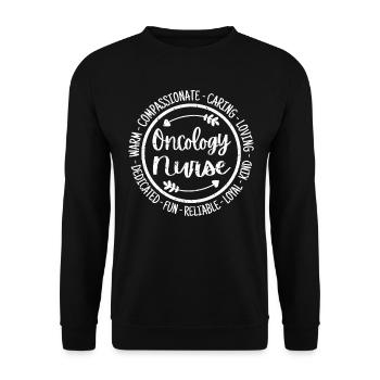 Oncology Nurse Cancer Oncologist Vintage - Unisex Sweatshirt - black - Front - Alina (178cm) & Michal (187cm)