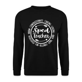 Beschleunigter Lehrer Sonderpädagogik Crew Vintage - Unisex Pullover - Schwarz - Vorne - Alina (178cm) & Michal (187cm)