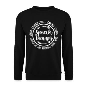 Speech Therapy Vintage - Unisex Sweatshirt - black - Front - Alina (178cm) & Michal (187cm)