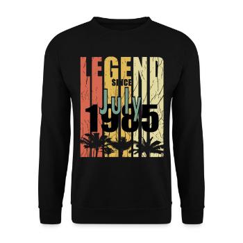 1985 geboren Im Juli Retro Geschenkidee - Unisex Pullover - Schwarz - Vorne - Alina (178cm) & Michal (187cm)
