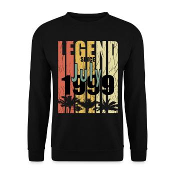 1999 Juli vintage geboren Geschenk - Unisex Pullover - Schwarz - Vorne - Alina (178cm) & Michal (187cm)