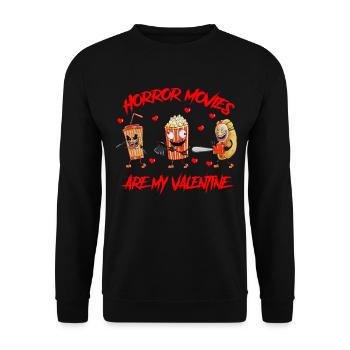 Fan de film d’horreur Creepy Movie Snacks Movie Outfit - Sweat-shirt Unisexe - noir - Devant - Alina (178cm) & Michal (187cm)