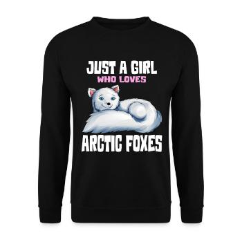 Fuchs Arctic Fox Mädchen Frauen Liebhaberdesign - Unisex Pullover - Schwarz - Vorne - Alina (178cm) & Michal (187cm)
