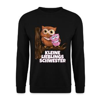 Hibou Naissance Bébé Petite Sœur Préférée - Sweat-shirt Unisexe - noir - Devant - Alina (178cm) & Michal (187cm)