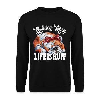 Mama Bulldog Maman Chiens Ami à quatre pattes Meilleur ami - Sweat-shirt Unisexe - noir - Devant - Alina (178cm) & Michal (187cm)