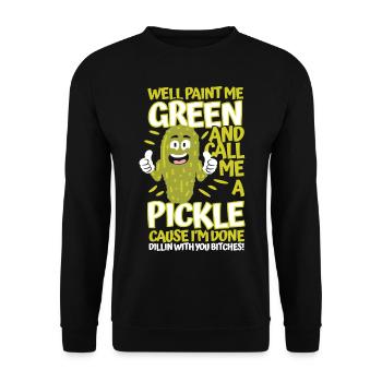 Aneth Nice me met vert et m’appelle concombre - Sweat-shirt Unisexe - noir - Devant - Alina (178cm) & Michal (187cm)