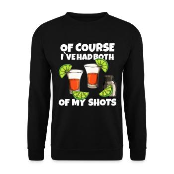 Tequila Spruch Trinker trinken Alkohol Fan - Unisex Pullover - Schwarz - Vorne - Alina (178cm) & Michal (187cm)