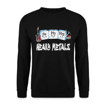 Fe Pb Hg Metal fans Chimie musicale Chimistes - Sweat-shirt Unisexe - noir - Devant - Alina (178cm) & Michal (187cm)