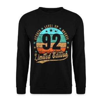 Update Level Up 92 Years Limited Edition Retro - Unisex Sweatshirt - black - Front - Alina (178cm) & Michal (187cm)
