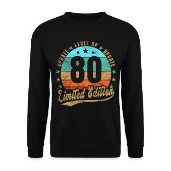 Mise à jour Level Up 80 Years Limited Edition Retro - Sweat-shirt Unisexe - noir - Devant - Alina (178cm) & Michal (187cm)