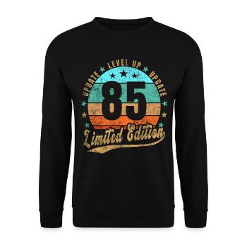Mise à jour Level Up 85 Ans Édition Limitée Rétro - Sweat-shirt Unisexe - noir - Devant - Alina (178cm) & Michal (187cm)