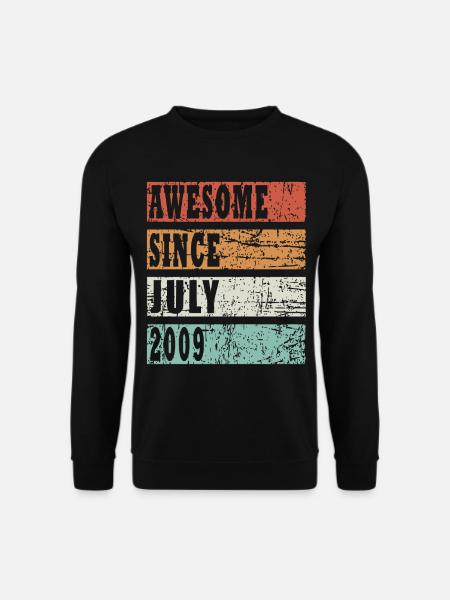 Baujahr 2009 Juli geboren Geschenkidee - Unisex Pullover - Schwarz