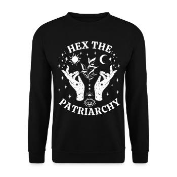 Hex Das Patriarchat Smach Patriarchat - Unisex Pullover - Schwarz - Vorne - Alina (178cm) & Michal (187cm)