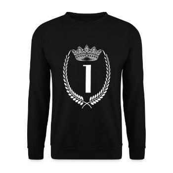 1st birthday Number anniversary 1 - Unisex Sweatshirt - black - Front - Alina (178cm) & Michal (187cm)