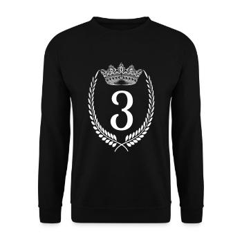 3. Geburtstag Zahl Jubiläum 3 - Unisex Pullover - Schwarz - Vorne - Alina (178cm) & Michal (187cm)
