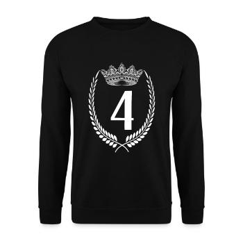 Numéro d’anniversaire du 4e anniversaire - Sweat-shirt Unisexe - noir - Devant - Alina (178cm) & Michal (187cm)