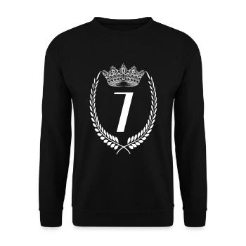 7th birthday Number anniversary 7 - Unisex Sweatshirt - black - Front - Alina (178cm) & Michal (187cm)