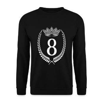 8. Geburtstag Zahl Jubiläum 8 - Unisex Pullover - Schwarz - Vorne - Alina (178cm) & Michal (187cm)