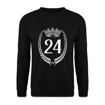 24th birthday Number anniversary 24 - Unisex Sweatshirt - black - Front - Alina (178cm) & Michal (187cm)