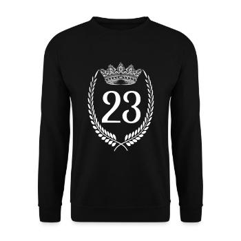 23rd birthday Number anniversary 23 - Unisex Sweatshirt - black - Front - Alina (178cm) & Michal (187cm)