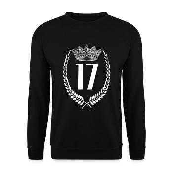 17th birthday Number anniversary 17 - Unisex Sweatshirt - black - Front - Alina (178cm) & Michal (187cm)