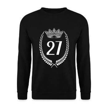 27th birthday Number anniversary 27 - Unisex Sweatshirt - black - Front - Alina (178cm) & Michal (187cm)