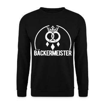 Bäckermeister Bäcker Geschenk - Unisex Pullover - Schwarz - Vorne - Alina (178cm) & Michal (187cm)