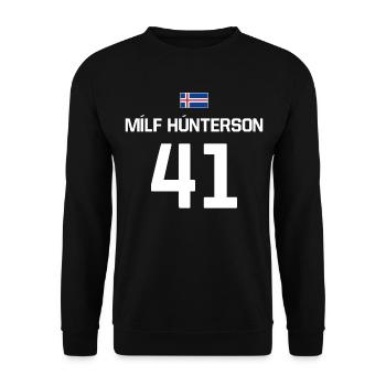 Island Isländisch Trikot Mallorca Saufen JGA - Unisex Pullover - Schwarz - Vorne - Alina (178cm) & Michal (187cm)
