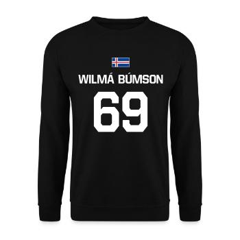 Island Isländisch Trikot Mallorca Saufen JGA - Unisex Pullover - Schwarz - Vorne - Alina (178cm) & Michal (187cm)