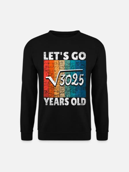 55. Geburtstag - die Wurzel aus 3025 = 55 Jahre - Unisex Pullover - Schwarz