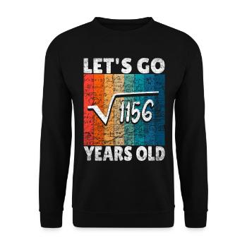 34. Geburtstag - die Wurzel aus 1156 = 34 Jahre - Unisex Pullover - Schwarz - Vorne - Alina (178cm) & Michal (187cm)