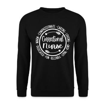 Correctional Nurse Life Krankenpflegeschule - Unisex Pullover - Schwarz - Vorne - Alina (178cm) & Michal (187cm)
