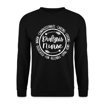 Dialysis Nurse RN Nephrology Renal Nursing - Unisex Sweatshirt - black - Front - Alina (178cm) & Michal (187cm)