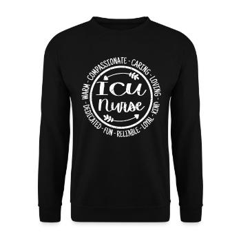 ICU Nurse Life Nursing Squad Appreciation Vintage - Unisex Sweatshirt - black - Front - Alina (178cm) & Michal (187cm)