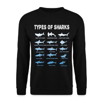 Types Of Sharks - Unisex Sweatshirt - black - Front - Alina (178cm) & Michal (187cm)