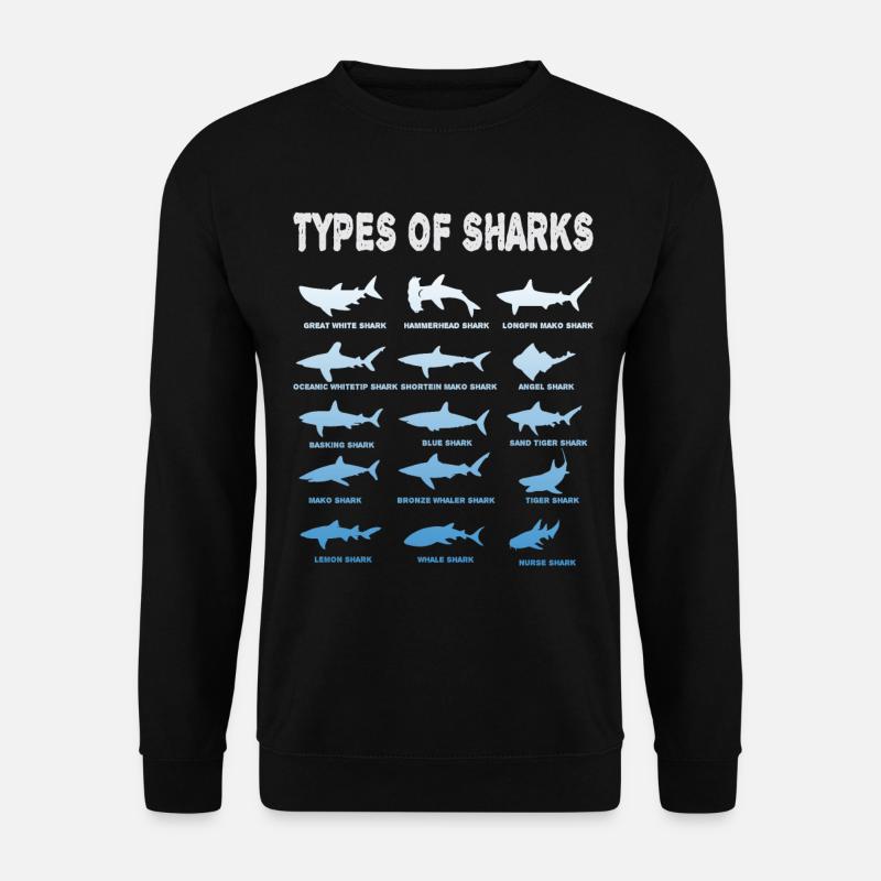 Types de requins - Sweat-shirt Unisexe - noir